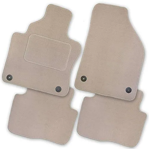 Bär-AfC Auto Fußmatten Royal passend für Mazda MX-5 NB 1998-2005, Autoteppiche Velours Beige, Rand Kettelung Beige, Textiler Trittschutz, Set 2-teilig, MA02032