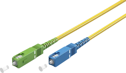 GOOBAY 59658 - Simplex LWL Patchkabel, SC-APC (8°)<>SC-UPC, gelb, 1.0 m