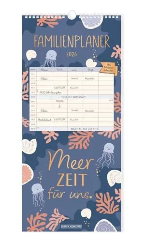 Familienplaner 2026 Meer Zeit für uns - Familienplaner für 2026 mit inspirierenden Meer-Motiven, perfekt zur Organisation von Familienaktivitäten und zur Förderung des gemeinsamen Zeitmanagements.