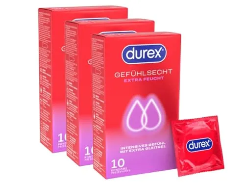 Durex Gefühlsecht Extra Feucht Kondome 3 x 10 Stück