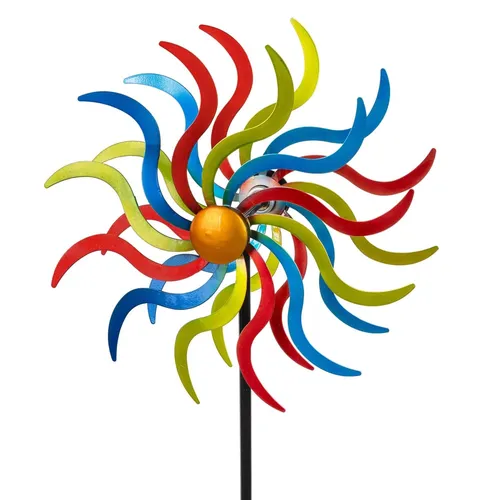 Windrad Gartenstecker bunte Wellen 120cm von formano