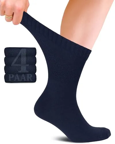 Fiera Besa Diabetiker Unisex Baumwollsocken mit Komfortbund - Sportsocken für Diabetiker und Komfortliebhaber, nahtloses Design für maximalen Tragekomfort und Atmungsaktivität, ideal für Alltag und Business.