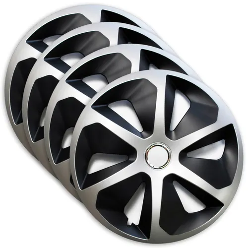 Radkappen Set 15 Zoll Roco Silber Schwarz