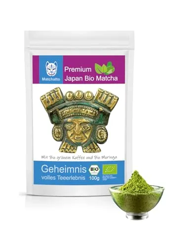 Matchatto | Matcha Tee 100g | Matcha Grüntee Pulver aus Japan in verschiedenen Geschmacksrichtungen zur Auswahl für mehr Abwechslung & Genuss (Grüner Kaffee)