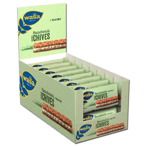 Wasa Sandwich Käse Schnittlauch, Knäckebrot 24 Riegel je 37g 19,43€/1kg