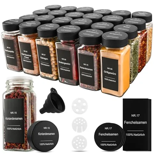 Gewürzgläser Eckig Set 24er