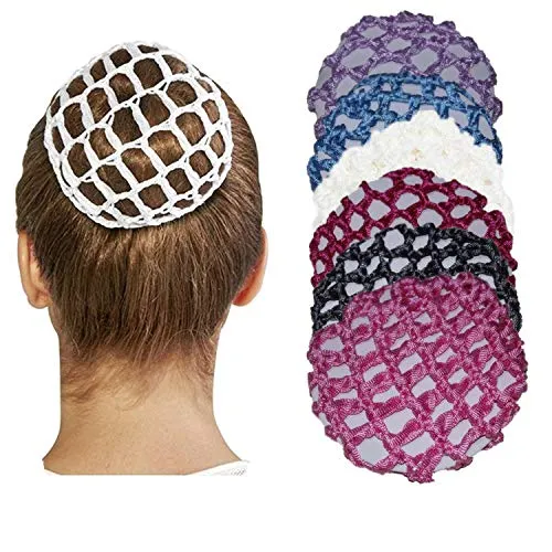 YouU 6 Stück Dutt Netz Haarnetz Bun Frisurenhilfe Stoff Knotennetz für Gymnastik Rhythmische Sportgymnastik Ballett Reiten Eiskunstlauf Tanz Knotennetz
