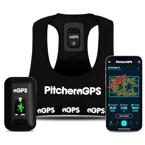 Pitchero GPS Soccer Player Tracker Bundle - Erwachsene Medium | GPS-Sportweste mit 12-Monats-Abonnement - All-in-One Sport-Tracking-Lösung mit GPS-Tracker, Weste und App-Abonnement. Ideal für Fußball, Rugby oder Hockey. Verbessern Sie Ihre Leistung mit Echtzeit-Statistiken und erweiterten Analysen.
