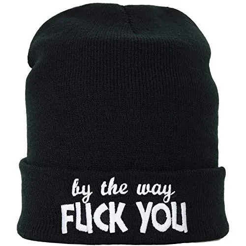 EXPRESS-STICKEREI Lustige Strickmütze - Warme Wintermütze mit Spruch by The Way... Fuck You - Beanie für Damen und Herren - Unisex Wollmütze - Haube mit Spruch