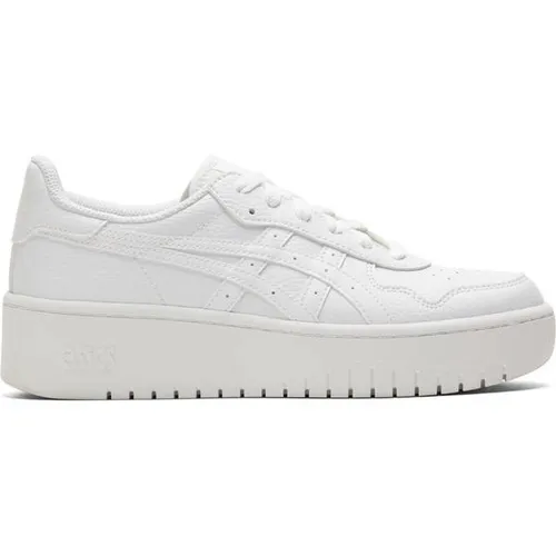 ASICS Damen Freizeitschuhe JAPAN S PF - Sneaker mit flacher Silhouette und Plateau-Sohle für hervorragenden Tragekomfort. Inspiriert von Retro-Basketball, vereinen sie Stil und Funktion.