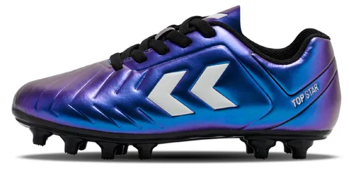 Hummel Top Star FG LC 2.0 JR Kinder Fußballschuhe lila/blau - Leichte Kinder-Fußballschuhe für festen Boden, gefertigt aus Kunstleder mit schnürbarem Design für sicheren Halt. Ideal für aktives Spiel und Training.
