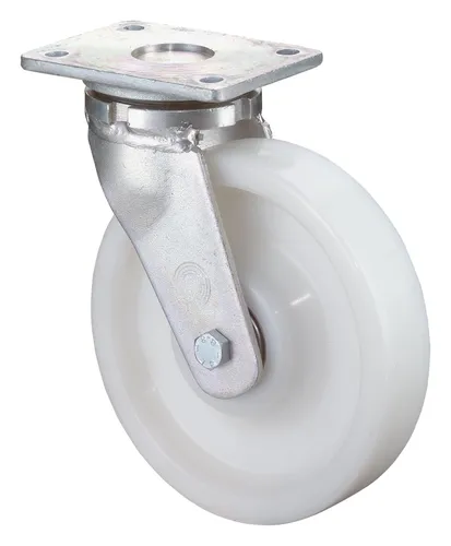 BS Rollen Lenkrolle Polyrad 200 mm mit Kugellager - Robuste Lenkrolle mit Anschraubplatte, ideal für Möbel und Transportwagen, sorgt für hohe Mobilität und Leichtgängigkeit.