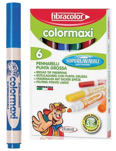 Color Maxi Marker 6 Farben FIBRACOLOR