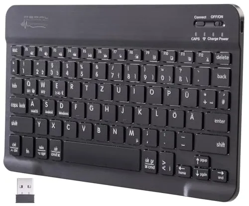 GeneralKeys Keyboard: Kompakte Multi-Device Bluetooth-Tastatur - Tastatur für bis zu 3 Geräte gleichzeitig, mit Scissor-Tasten für leises Tippen und bis zu 70 Stunden Akkulaufzeit. Ideal für mobiles Arbeiten und Home Office.