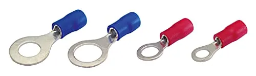 20er Set Ringkabelschuhe isoliert rot & blau