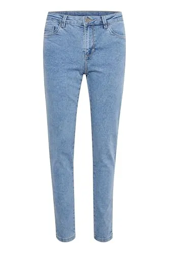 KAFFE Jeans KAvicky Damen Skinny Jeans Slim Fit Hose mit Hoher Taille Stretch 42, Light Blue Washed Denim