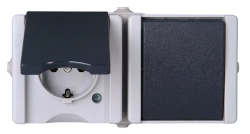 Kopp proAQA Aufputz-Feuchtraum Aus-/Wechselschalter Steckdosenkombination ...