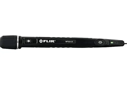 FLIR VP52-2 Berührungsloser Spannungsdetektor mit Taschenlampe - Messgerät für sichere Spannungsprüfung, mit Vibration, Geräuschen und LED-Alarm – ideal für dunkle Umgebungen und rutschfester Handhabung.
