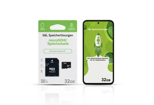 Tec-Expert microSD Karte S&L für Samsung Galaxy A07 Speicherkarte (32 GB, Class 10, microSDHC)