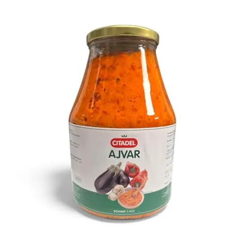 CITADEL Ajvar scharf 2450g Glas – veganer Paprikaaufstrich, scharfe Paprikapaste, würzige Paprikazubereitung, mediterrane Paste, Brotaufstrich & Dip, für Haushalt & Gastronomie