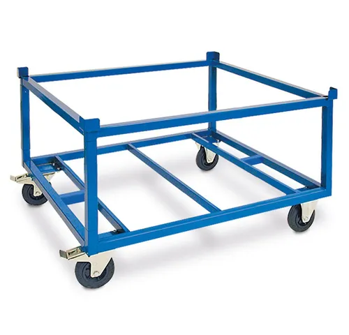 BRB-Lagertechnik Transportwagen Paletten-Fahrgestell 1235x1035 mm - Transportwagen für Paletten mit 500 kg Tragkraft, robustes Stahlrohrgestell und praktische Feststellbremsen. Ideal für Lager und Versand.