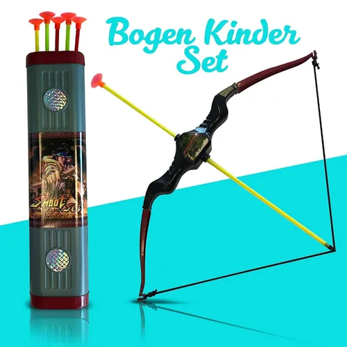 Super Shoot Bogenschießen Set Bogen Spielset mit Köcher 6 Pfeile mit Saugnapf