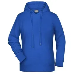 Damen Kapuzensweat JN8023 - James & Nicholson Royal-Heather XL - Sweatshirts mit hochwertiger Baumwoll-Polyester-Mischung, bietet Komfort und Stil. Mit praktischer Kängurutasche und Raglanärmeln für optimale Bewegungsfreiheit.
