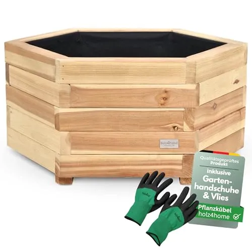 Produktbild holz4home® Outdoor Pflanzkübel M I 6-Eckig aus Tannenholz