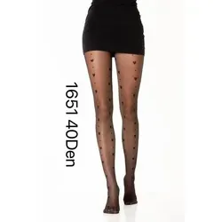 Damen Strumpfhose Schrift Strumpfhose Muster Optik 40 DEN für Frauen Collant Moda S/M