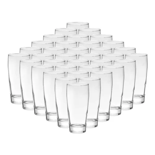 Van Well Willi Becher Bierglas 0,2 l - 36 Stück - Set mit 36 spülmaschinenfesten Biergläsern, ideal für Partys oder Gastronomie, transparentes Design für jeden Anlass.