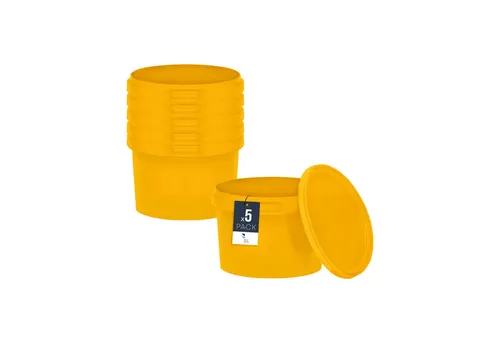 BENBOW Putzeimer für Lebensmittel, Farben, Chemikalien, (Gelb, 5-tlg., 0.5L)