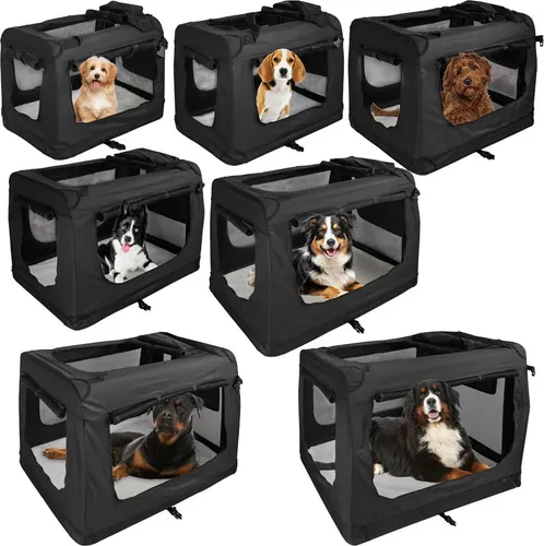 Faltbare Hundebox Transporttasche für Hunde und Katzen, XXL in Schwarz
