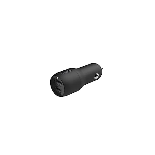 Belkin USB-Kfz-Ladegerät mit 2 Ports, 24 W (Boost Charge Kfz-Ladegerät, USB-Auto-Ladegerät) iPhone 14/14 Plus, 14 Pro, 14 Pro Max, 13, 12, 11 und ältere Modelle, Kfz-Ladegerät, Android Auto-Ladegerät
