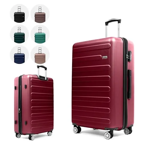 Easy Move Hartschalen-Trolley – Leichter Rollkoffer in Weinrot (65cm)