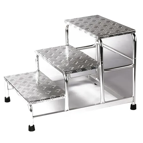 Alu-Montagetritt 3-stufig, HxBxT: 58x61x89cm, Marke: Szagato (Arbeitspodest Stufentritt Tritt Trittleiter Aluminium)