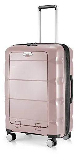 Hauptstadtkoffer - Britz - Handgepäck mit Laptopfach Hartschalen-Koffer Trolley Rollkoffer Reisekoffer, TSA, 4 Rollen, 55 cm, 34 Liter, Altrosa