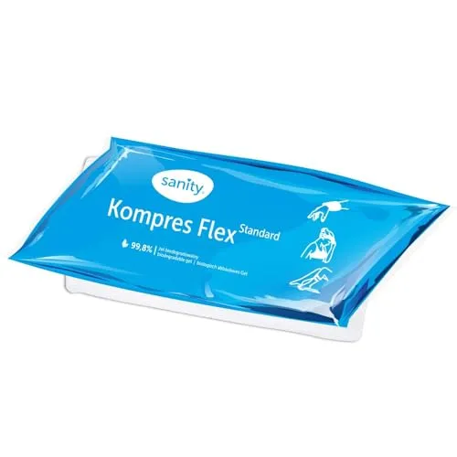 Sanity Kalt-/Warm-Gel-Kompresse, mit zwei Anwendungsmöglichkeiten, 10x26 cm, bei Kopfschmerzen, kleineren Verletzungen an Knien, Ellenbogen und Handgelenken, mikrowellengeeignet