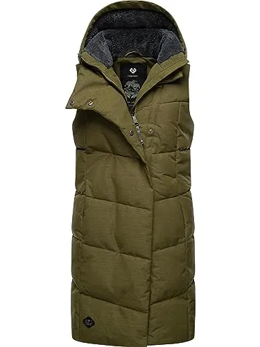 Ragwear Steppweste Pavla Vest - Funktionsjacke mit stylischem Teddyfutter und Kapuze, ideal für kalte Wintertage. Atmungsaktiv, wasserdicht und winddicht für optimalen Komfort.