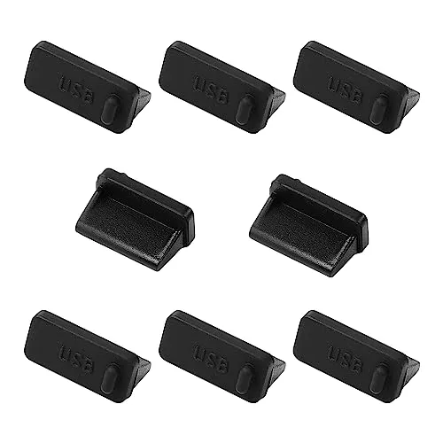 sourcing map 8Pcs USB Anti-Staub Abdeckung USB 2.0 Typ A Buchse Port Kappen Stecker Schutz Staubdicht Abdeckung für Computer Laptop Notebook, Schwarz