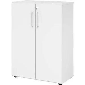 Hammerbacher Aktenschrank Serie 9, abschließbar aus Holz, 80 x 110 x 42cm - Büroschrank mit 3 Ordnerhöhen, abschließbar und aus strapazierfähiger E1-Qualitäts-Spanplatte. Ideal für sichere Aufbewahrung und Organisation im Büro.