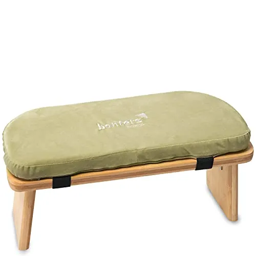 BANTERS Meditationsbank Hocker in Grün - Yoga Hocker für entspannende Meditation, ergonomisches Design für maximalen Komfort und eine Breite von 43 cm.