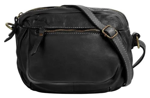 Stylische Umhängetasche CLUTY aus Leder - Handtaschen aus 100% Rindleder, Made in Italy, mit verspieltem Design und praktischen Fächern für Lipstick, Portemonnaie und Smartphone. Ideal für Casual-Outfits und besondere Anlässe.