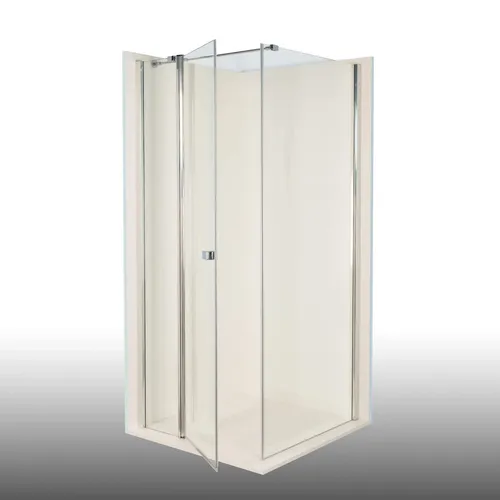 Dusbad Vital 2 Duschkabine mit Drehtür und Duschwand - Duschkabine in Komforthöhe 2000 mm, aus 6 mm Einscheibensicherheitsglas, mit patentiertem Klick Fest Profil für einfache Montage und eleganter Chromoptik.
