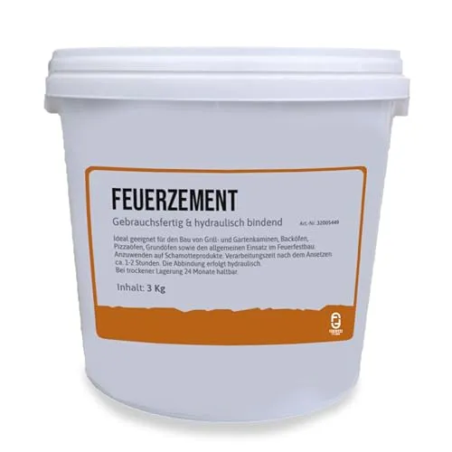 Feuerfest 123 - Feuerzement 3 kg für Kaminöfen, Grills & Öfen - Ideal für den Feuerfestbau: Unser Feuerzement eignet sich perfekt für Grill- und Gartenkamine sowie Pizzaöfen. Hitzebeständig bis 1.400°C und mit hydraulischer Abbindung für schnelle Ergebnisse.