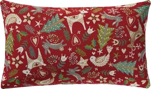 Erwin Müller Kissenhülle Gobelin rot Größe 30x50 cm