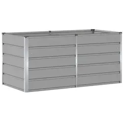 vidaXL Pflanzkübel Hellgrau 160 x 80 x 75 cm aus Stahl - Moderner Pflanzkübel aus robustem Stahl und Kunststoff für Innen- und Außenbereich. Minimalistisches Design, ideal für verschiedene Pflanzen und stilvolle Wohnräume.