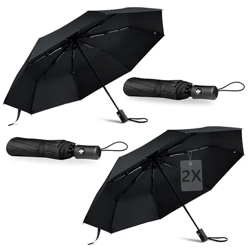 drytogo Regenschirm I Automatik Öffnen und Schließen I Sturmfest, Winddicht & Wasserabweisend I Kompakter und Leichter Taschenschirm mit Rutschfestem Griff I Perfekt für Damen und Herren I