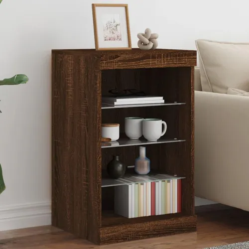 Sideboard mit LED-Leuchten in Braun Eichen-Optik