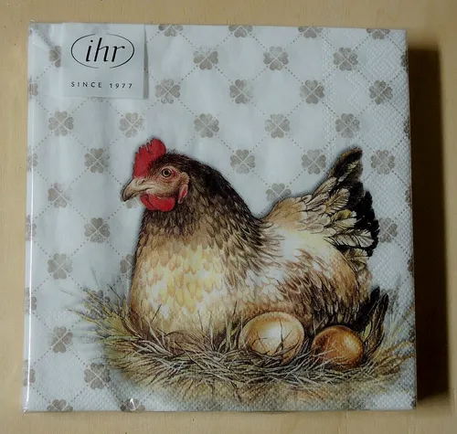 Servietten Henne Huhn Nest 1 Packung OVP Motivservietten Hühner Vögel Eier 20
