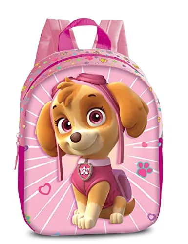 Paw Patrol Rucksack 7 Liter rosa - Skye 3D Motiv - Schulranzen mit 3D Effekt, leichter und strapazierfähiger Rucksack mit verstellbaren Schultergurten, ideal für Kindergarten und Ausflüge, empfohlen ab 3 Jahren.